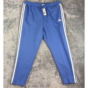 Adidas Mens 3-Stripes Fleece Pants Mens 3XLT Blue Fusion White JX0752 Tapered